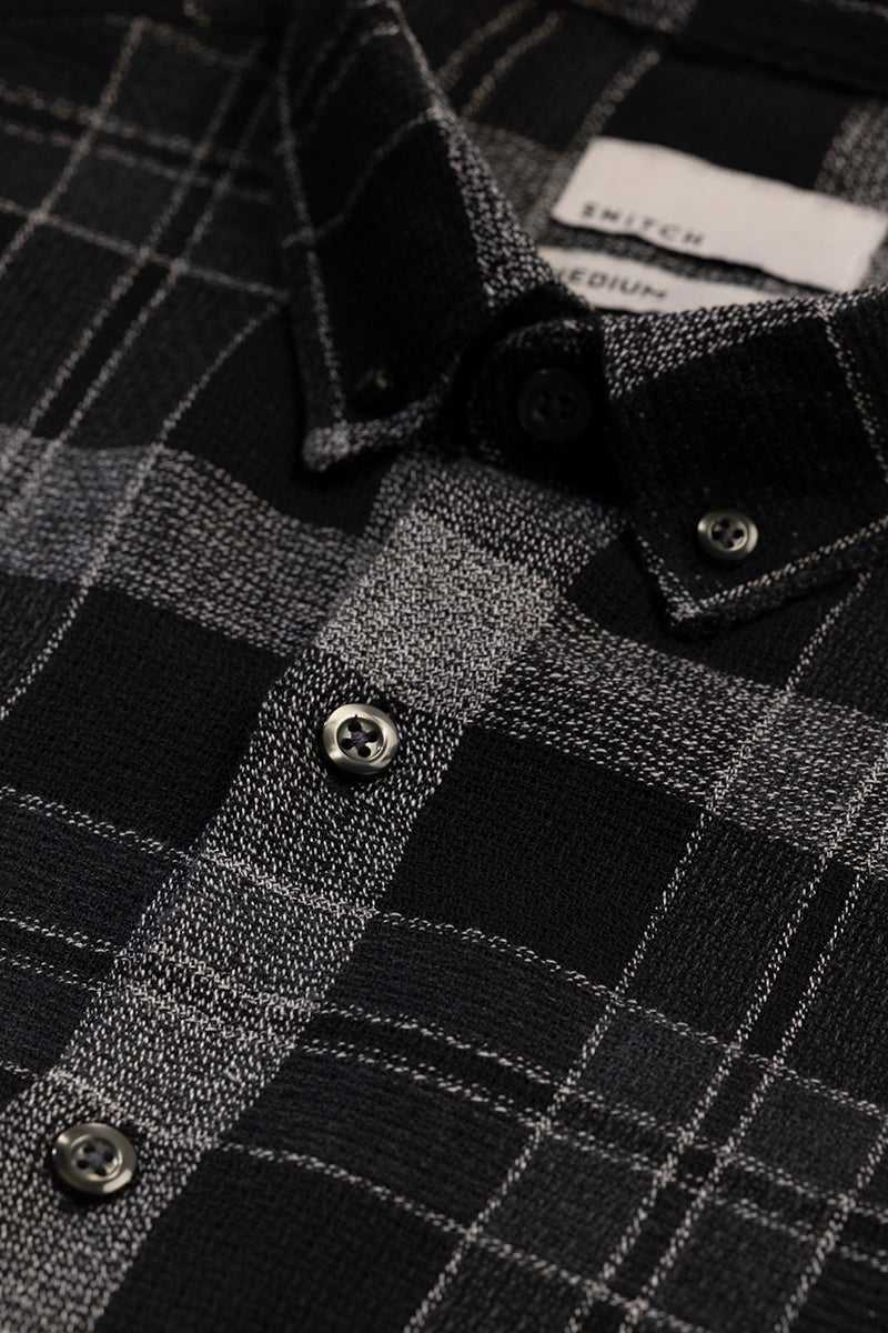 SNITCH Lane Grid Black Checks Shirt - Image 2